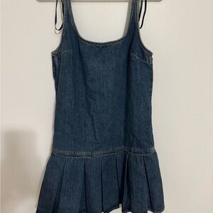 Pleated TRF Denim Dress